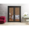 Sartodoors Sliding French Double Pocket Doors 84 x 96in, Matte Black Clear Glass, Kit Trims Rail Hardware LUCIA2166DP-BLK-8496